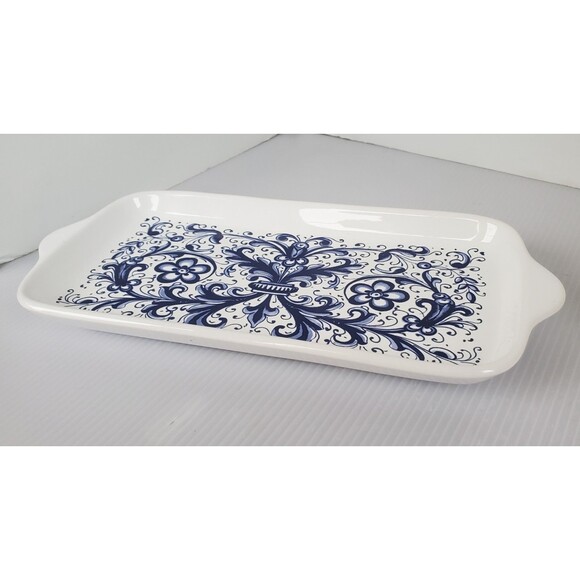 Nova Deruta Serving Snack Appetizer Plate Tray 12.25” Italian Arabesco Floral - Picture 3 of 9